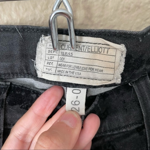 Current/Elliott The Low-Rise Skinny Ankle Jeans, Black Velvet Floral - Picture 4 of 6